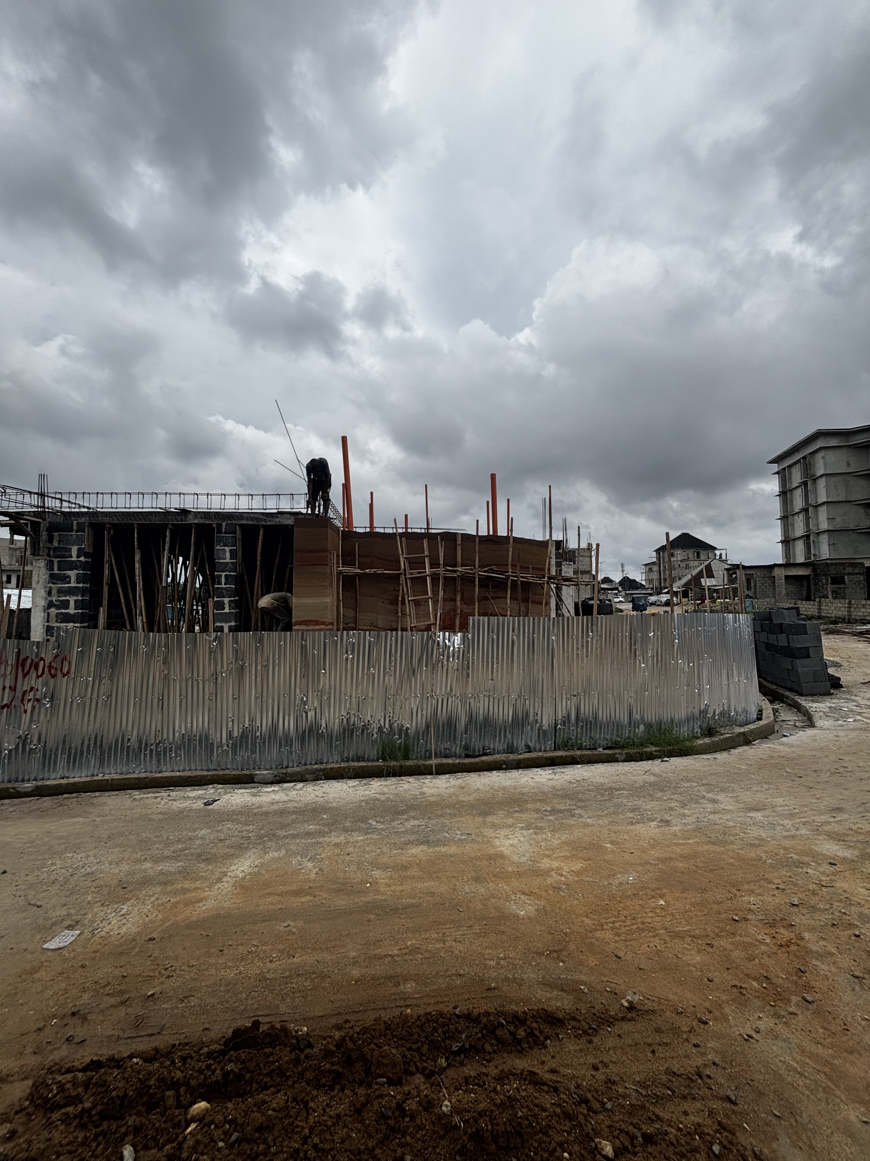 Rammed earth wall detail in Port Harcourt