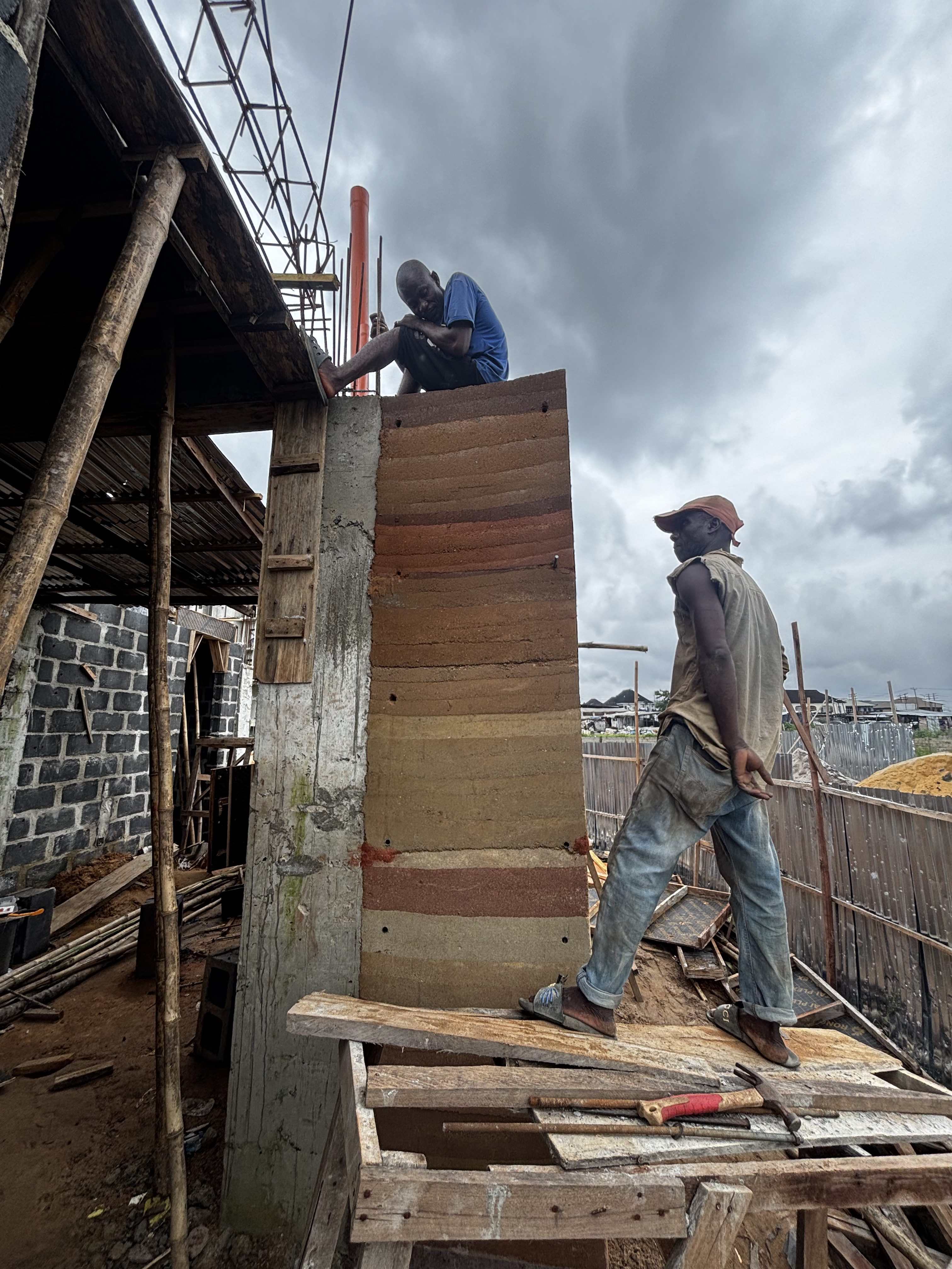 Rammed earth wall finish in Port Harcourt