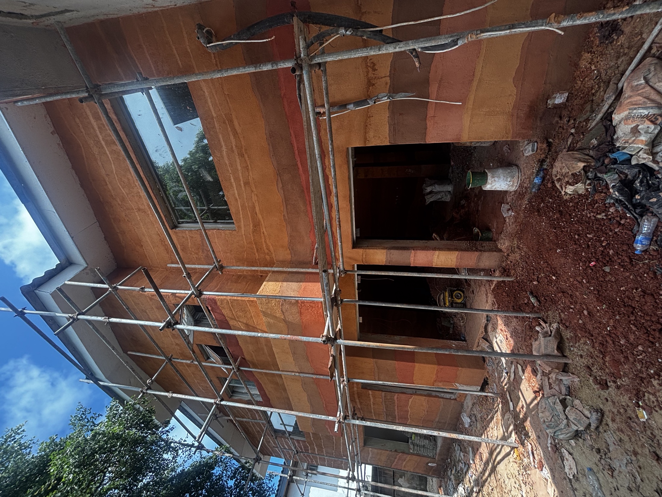 Second rear view of the recent lime plaster exterior project
